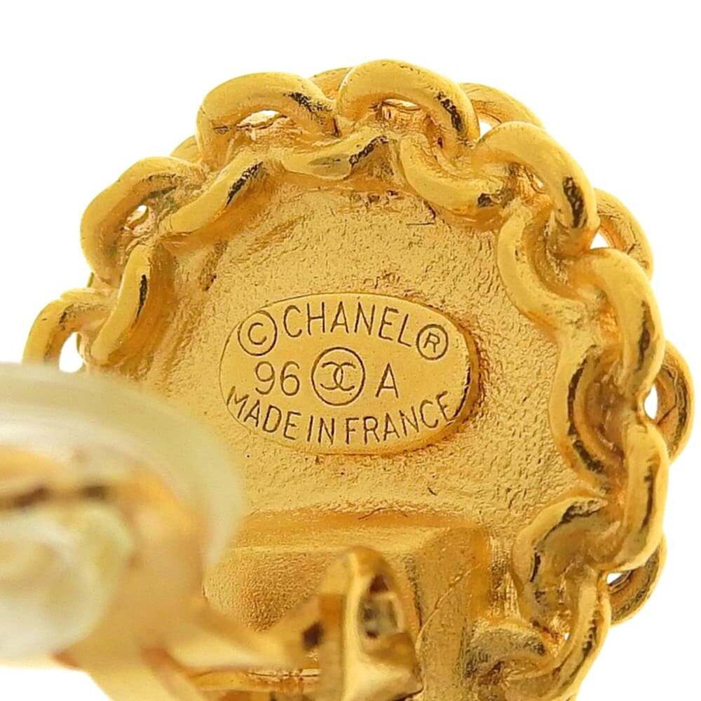 CHANEL Authentic Gold Logo Earrings - Picture 6 of 6